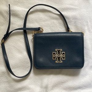 Tory Burch Britten Combo Crossbody, “Bluewood”